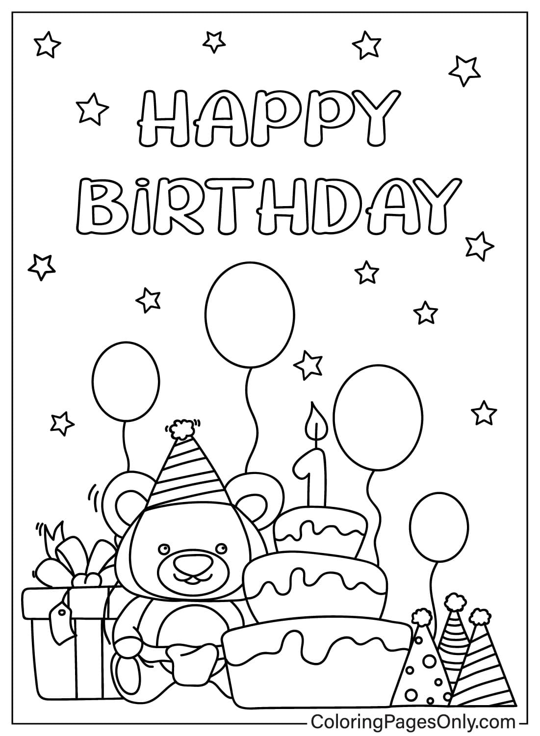 33 Happy Birthday Coloring Pages Printable 34