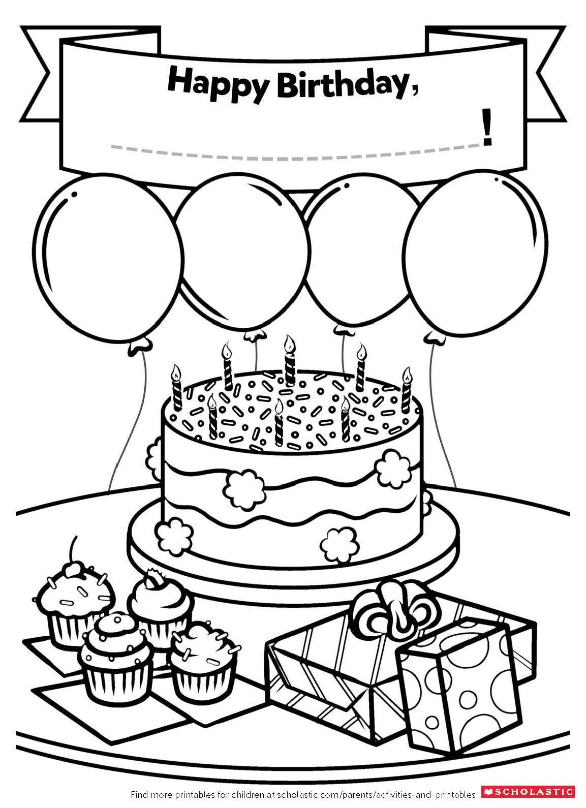 33 Happy Birthday Coloring Pages Printable 5