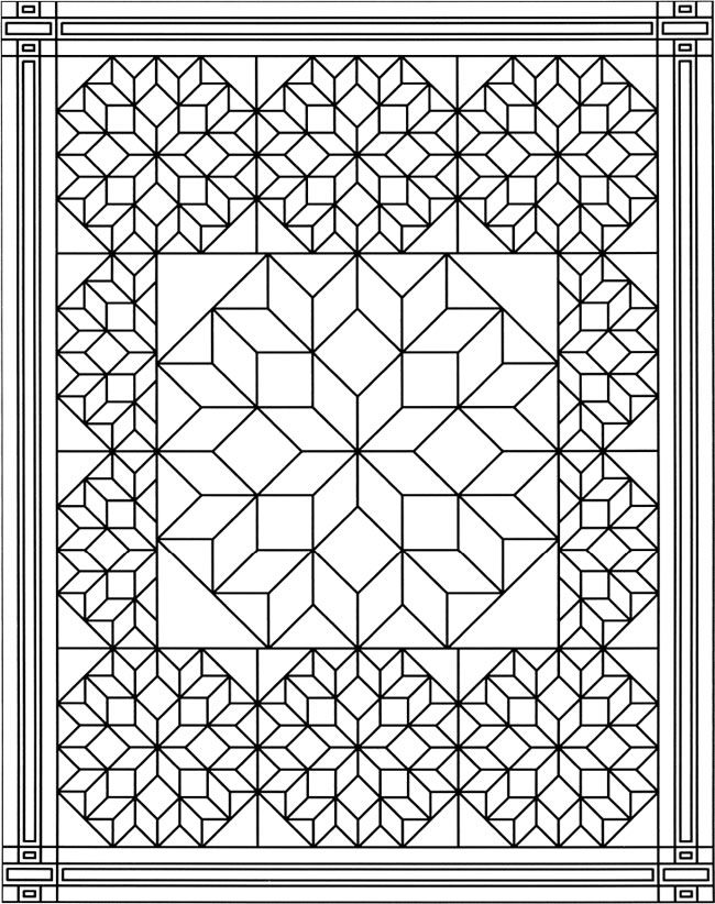 35 Free Quilt Coloring Pages for Adults Printable 1