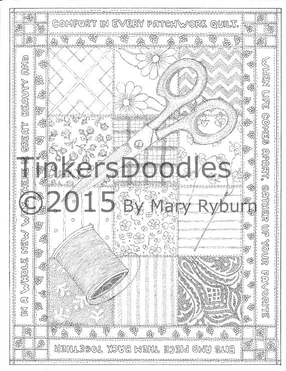 35 Free Quilt Coloring Pages for Adults Printable 5