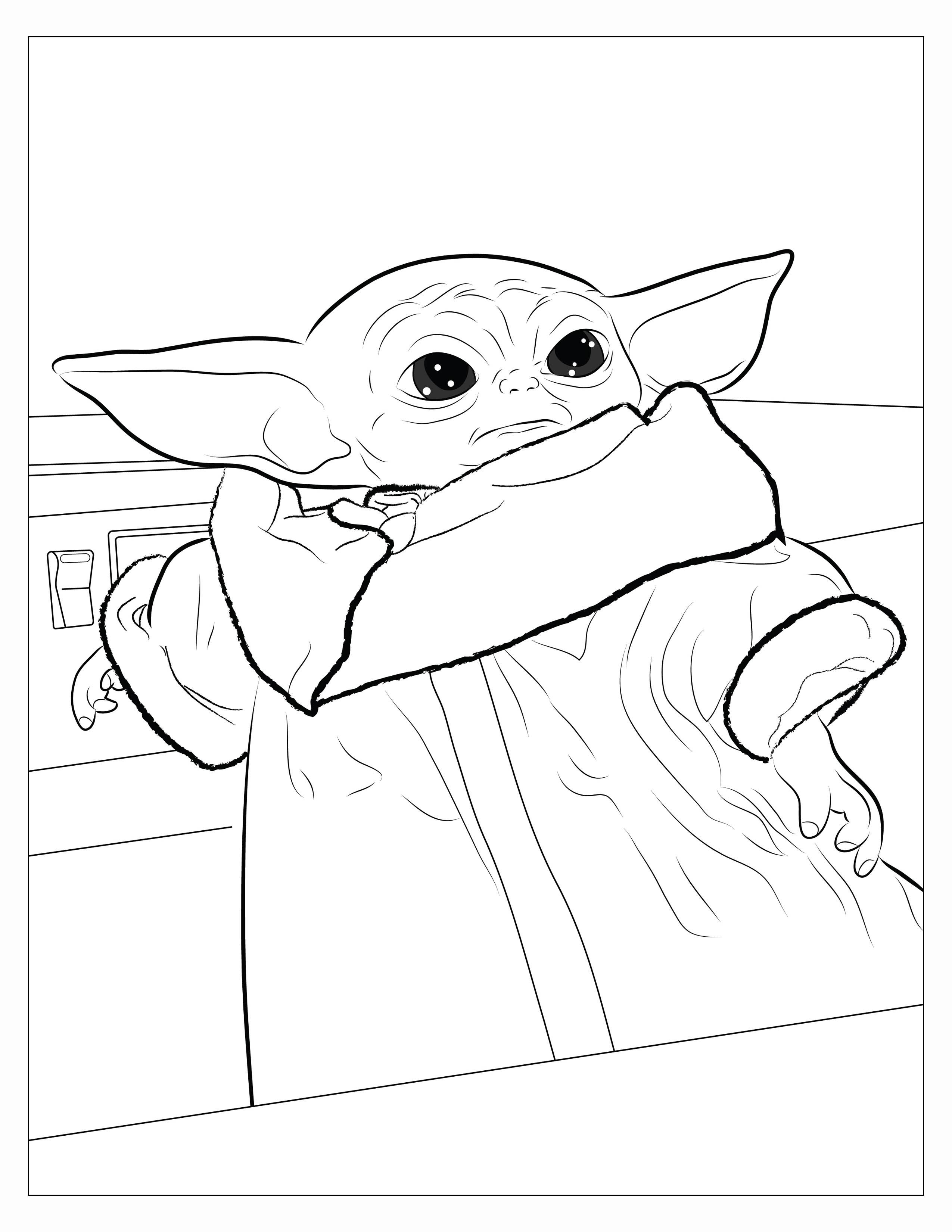 78+ Delightful Baby Yoda Coloring Pages Printable