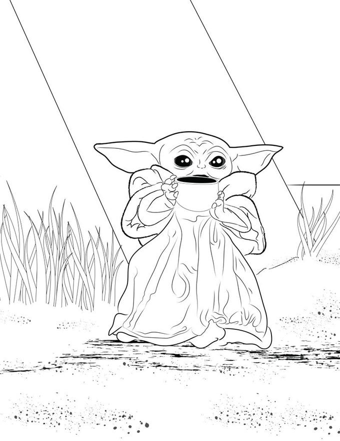 195+ Unique Baby Yoda Coloring Pages Printable