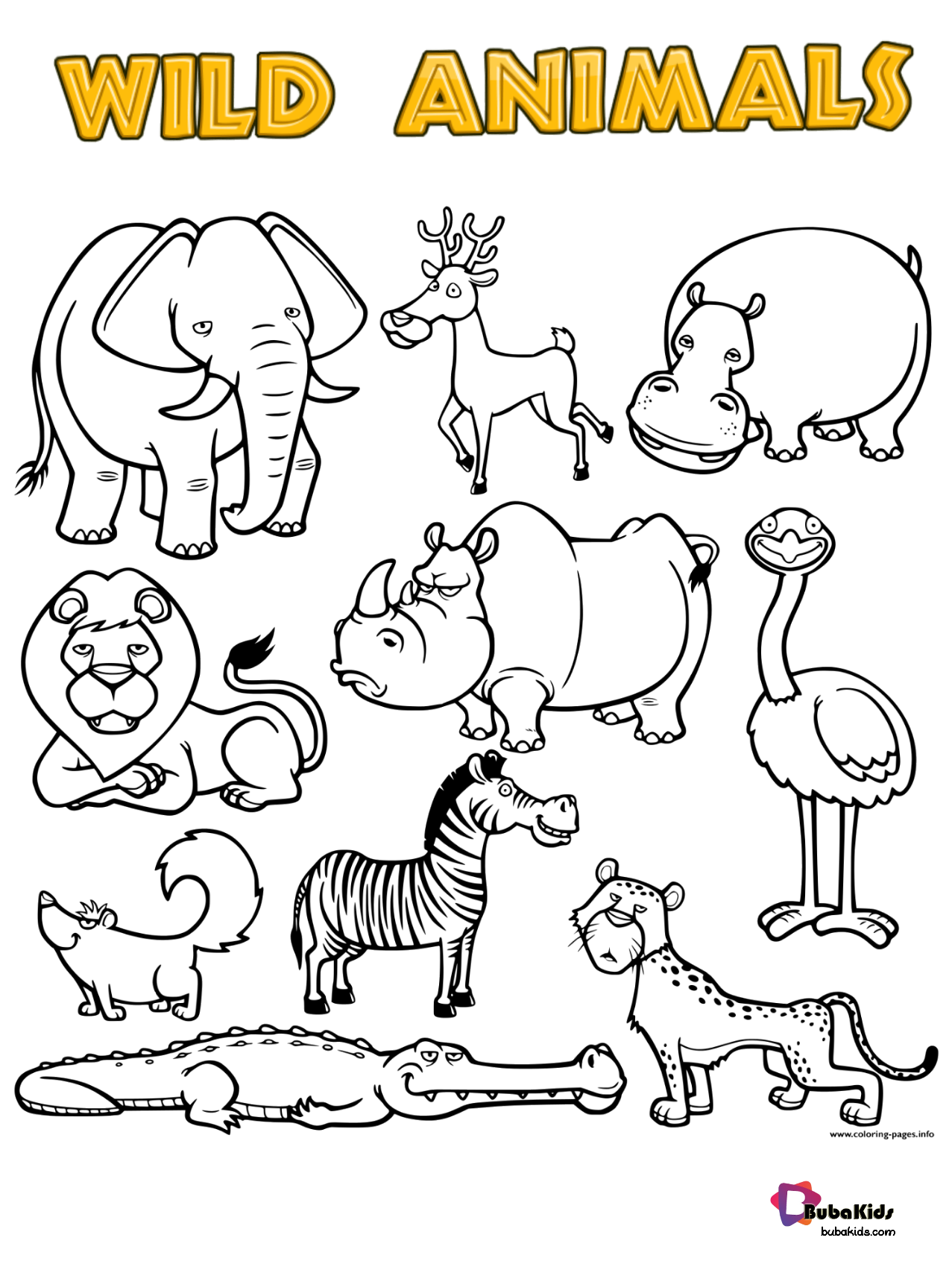 172+ Colorful Animal Coloring Pages Printable