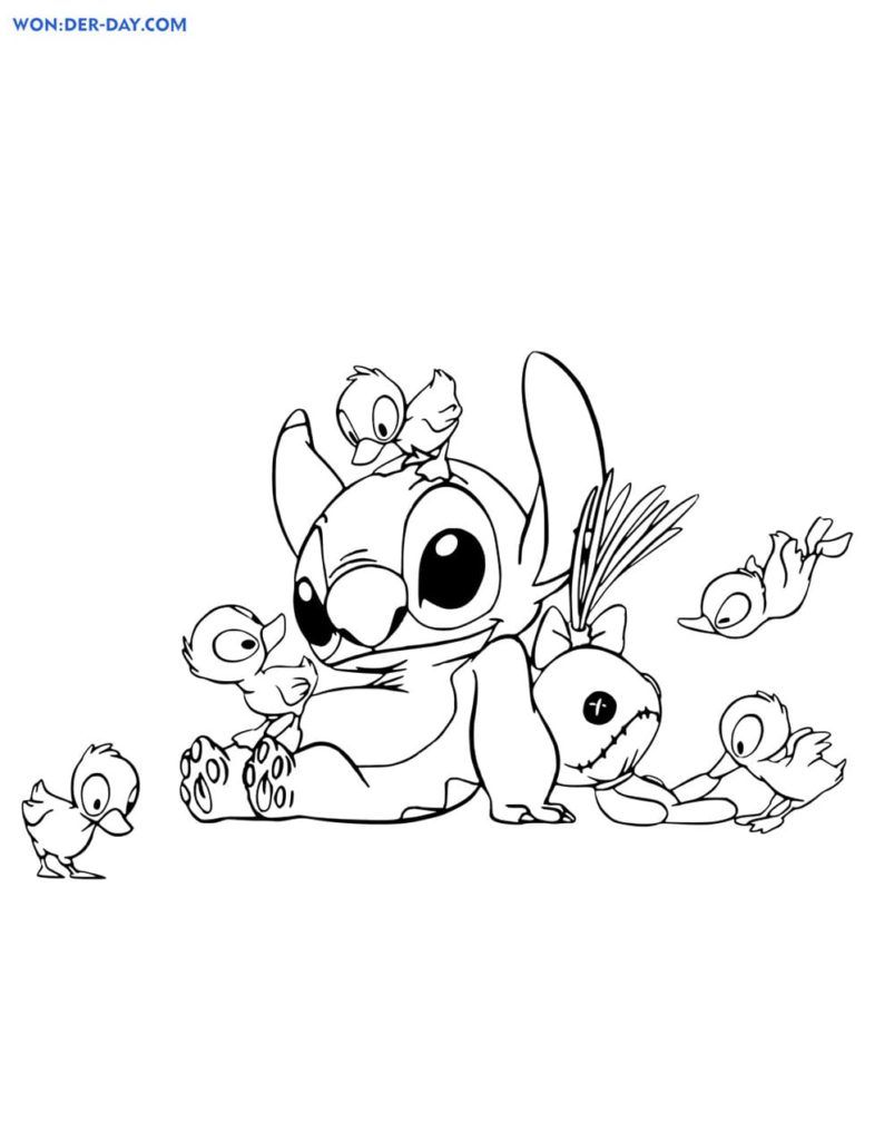 50+ Cute Adorable Stitch Coloring Pages Printable