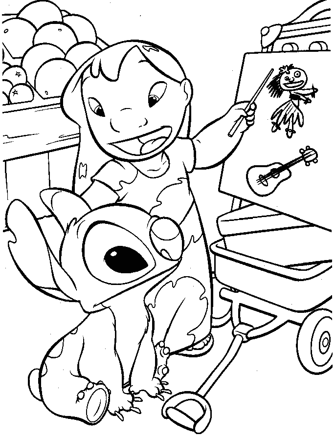 162+ Whimsical Stitch Surfing Coloring Pages Printable