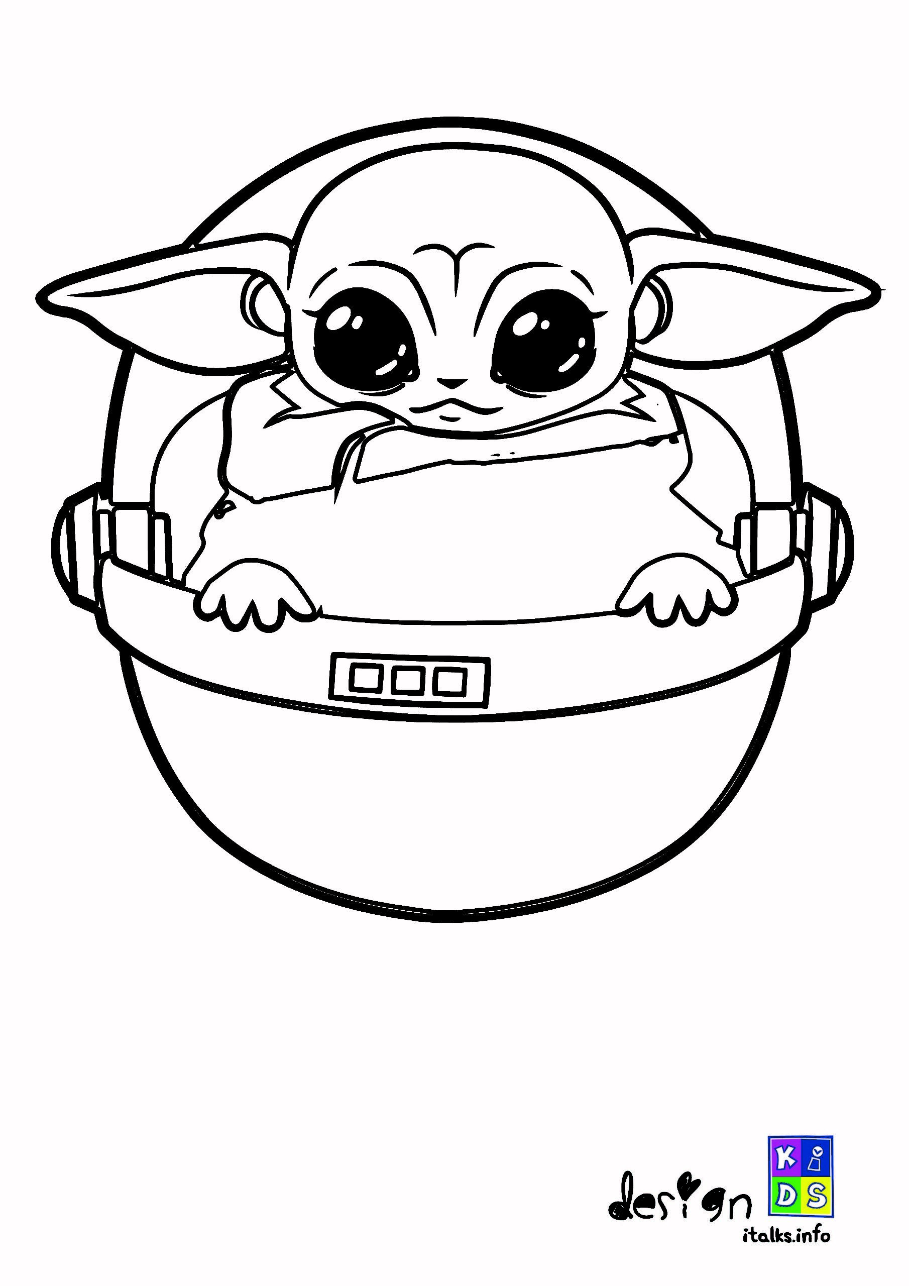 76+ Inspiring Baby Yoda Coloring Pages Printable