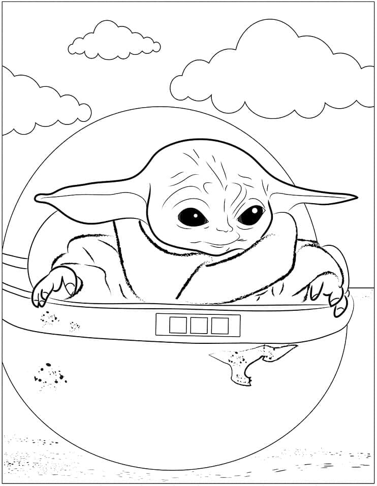 75+ Enchanting Baby Yoda Coloring Pages Printable