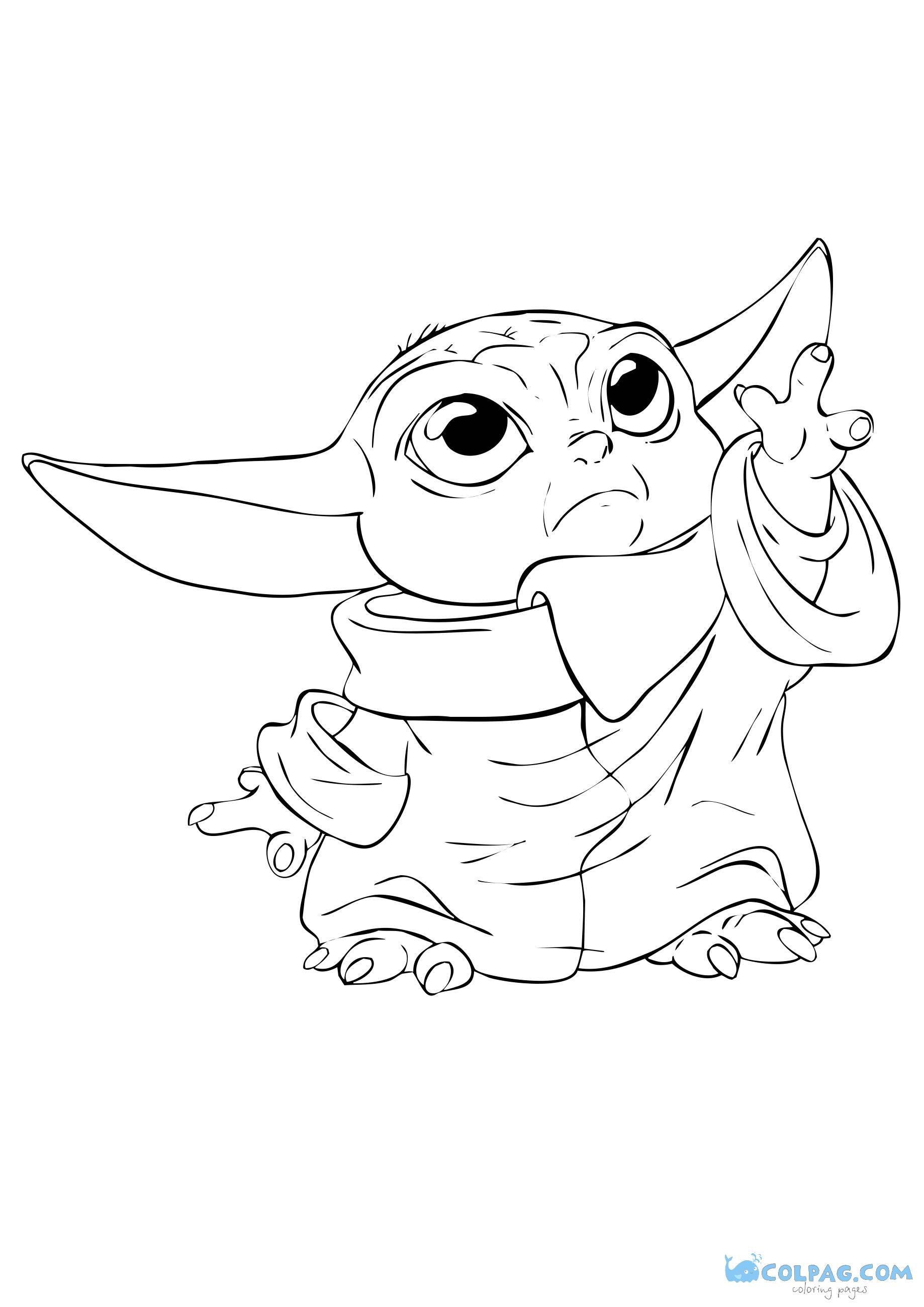 89+ Inspiring Baby Yoda Coloring Pages Printable