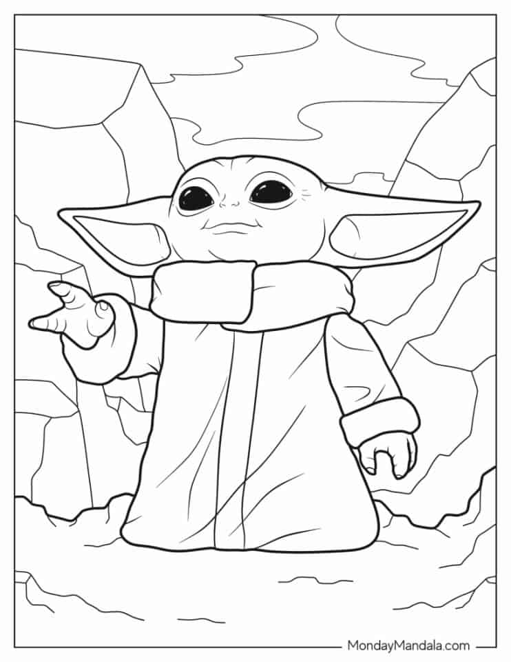 106+ Cute Baby Yoda Coloring Pages Printable