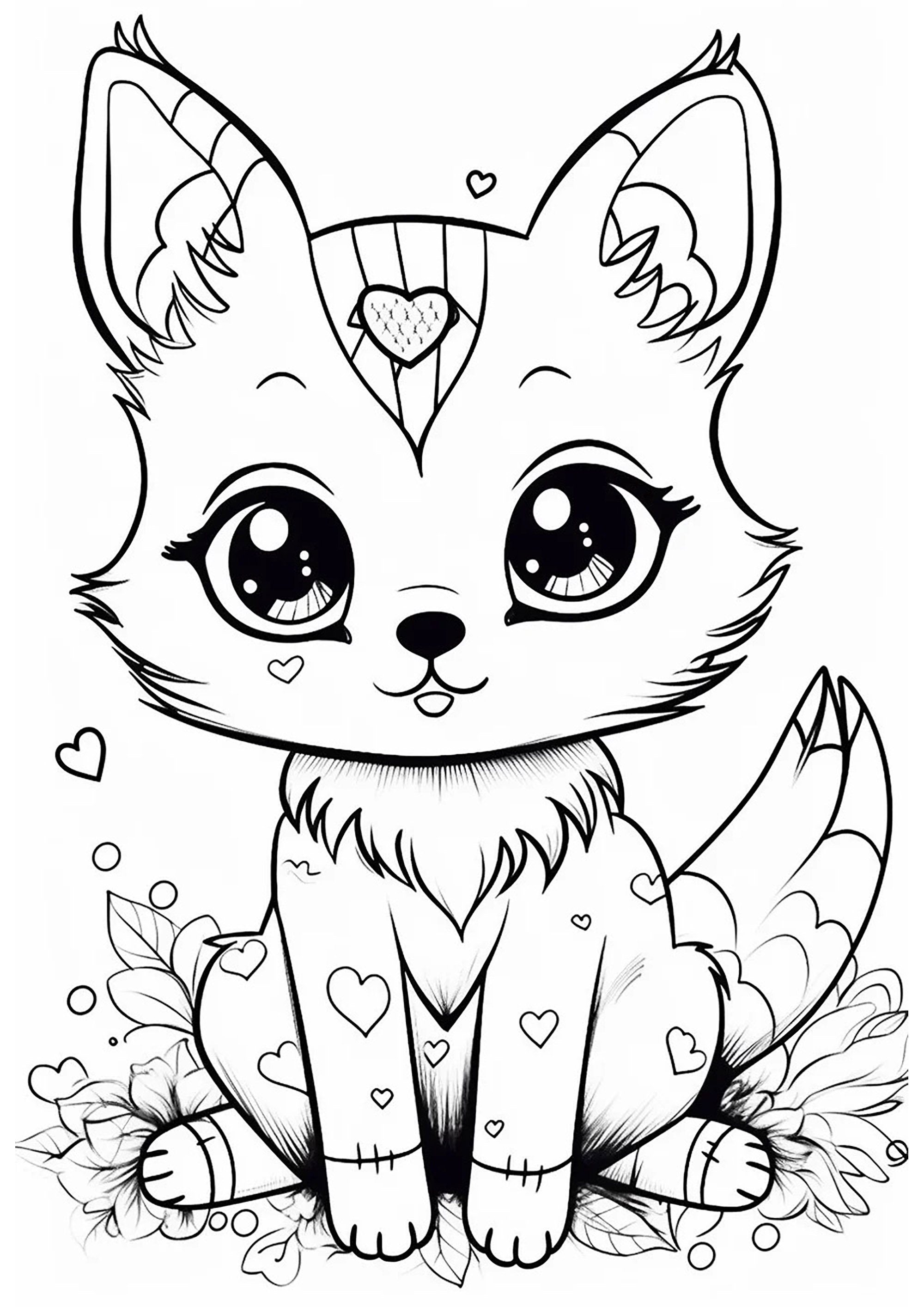 coloriage enfants renard mignon jpg jpg