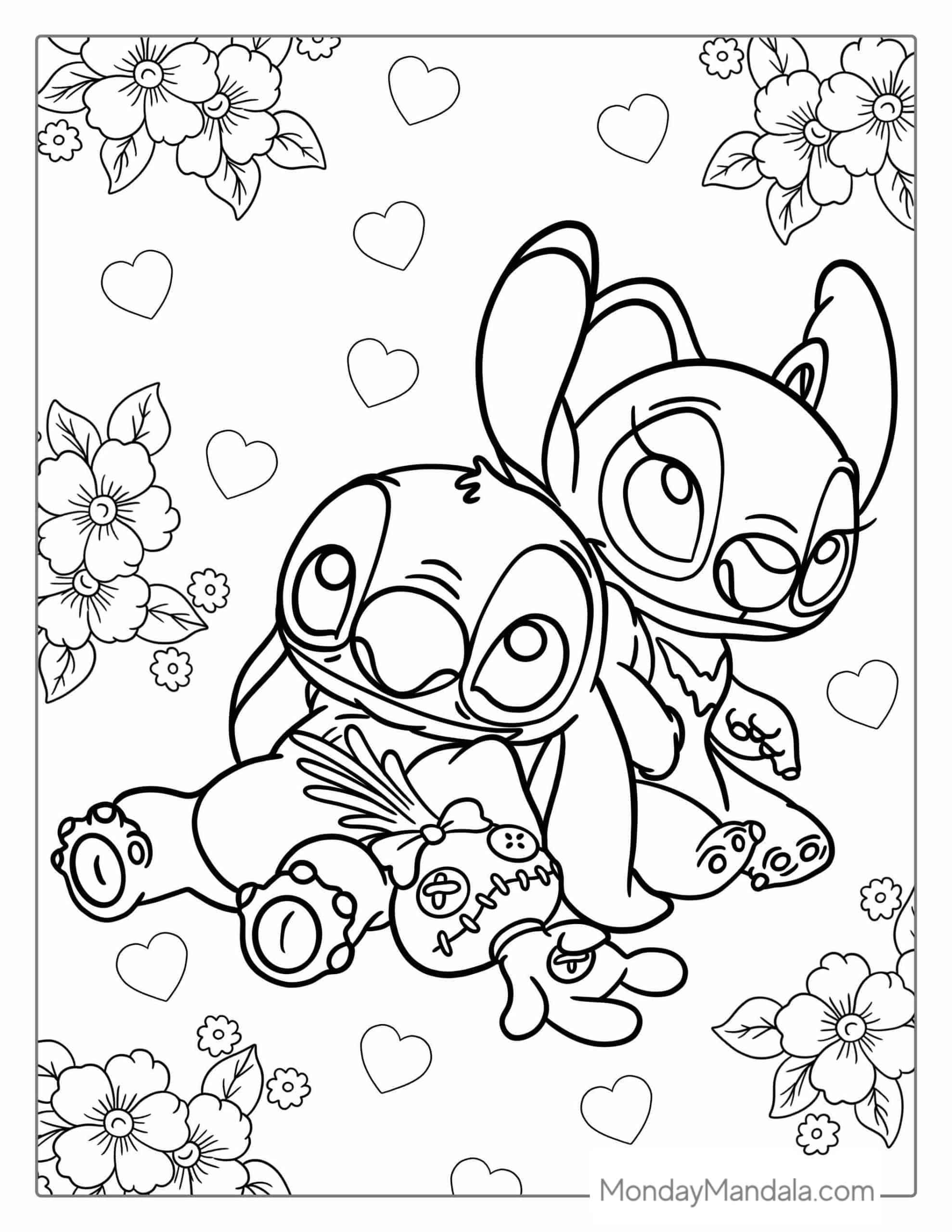 63+ Charming Adorable Stitch Coloring Pages Printable