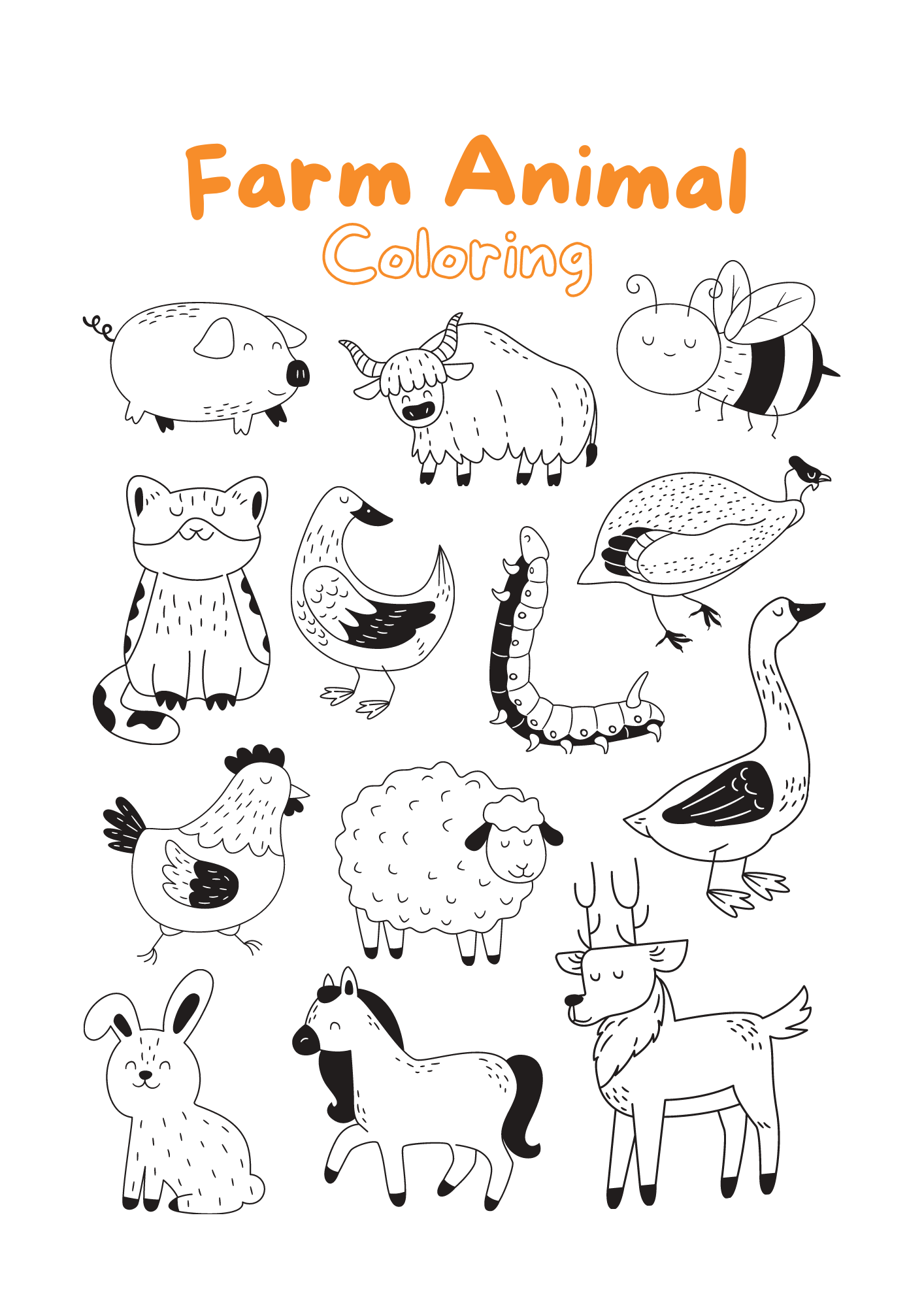 156+ Enchanting Animal Coloring Pages Printable