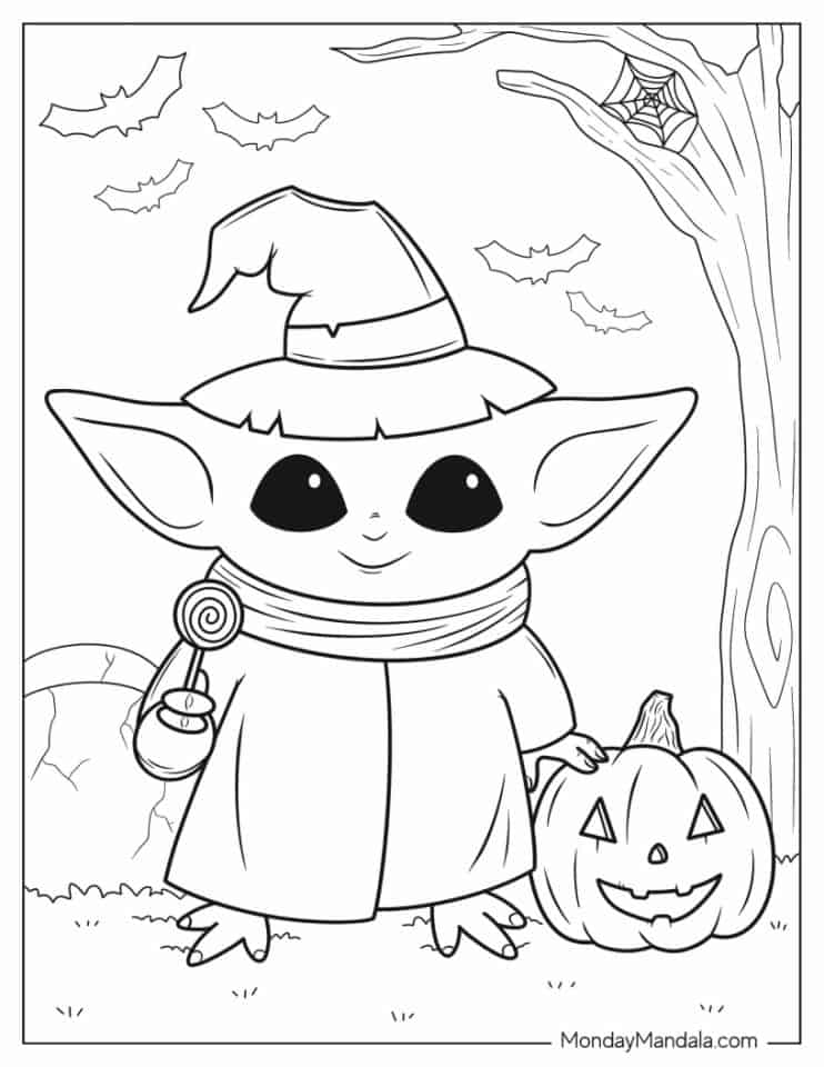 142+ Enchanting Baby Yoda Coloring Pages Printable