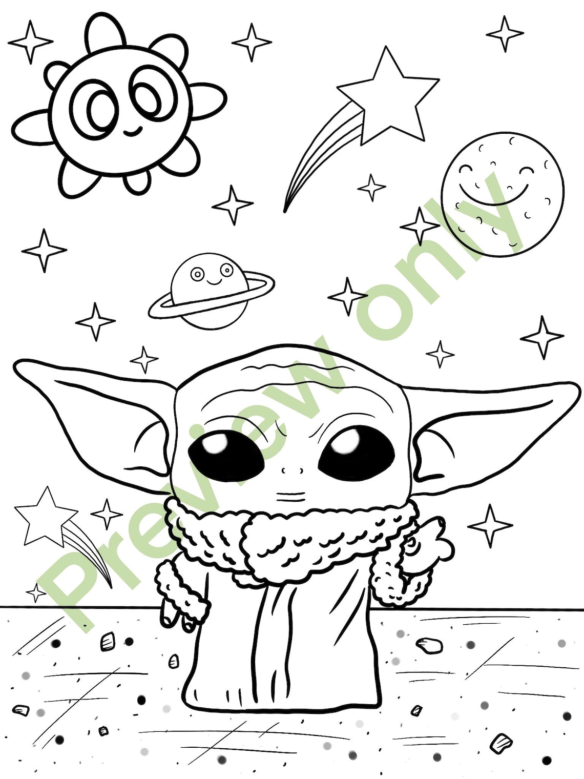 150+ Enchanting Baby Yoda Coloring Pages Printable