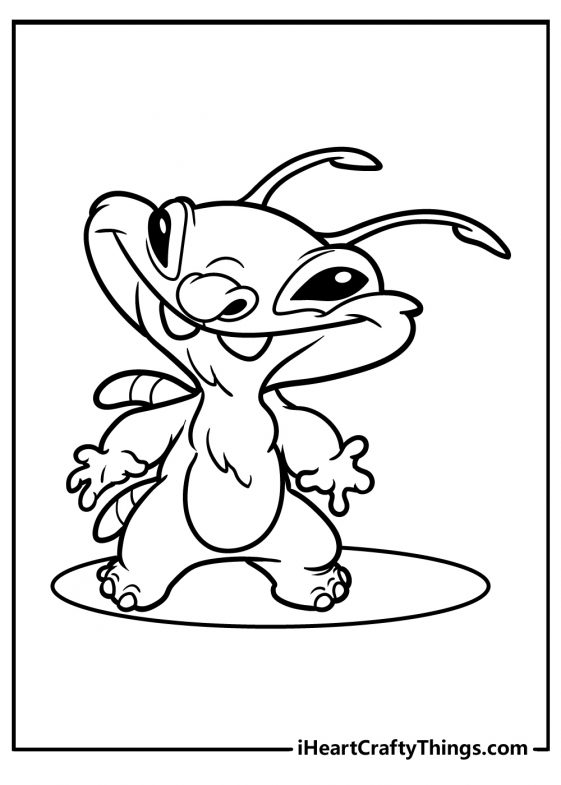 87+ Magical Stitch Surfing Coloring Pages Printable