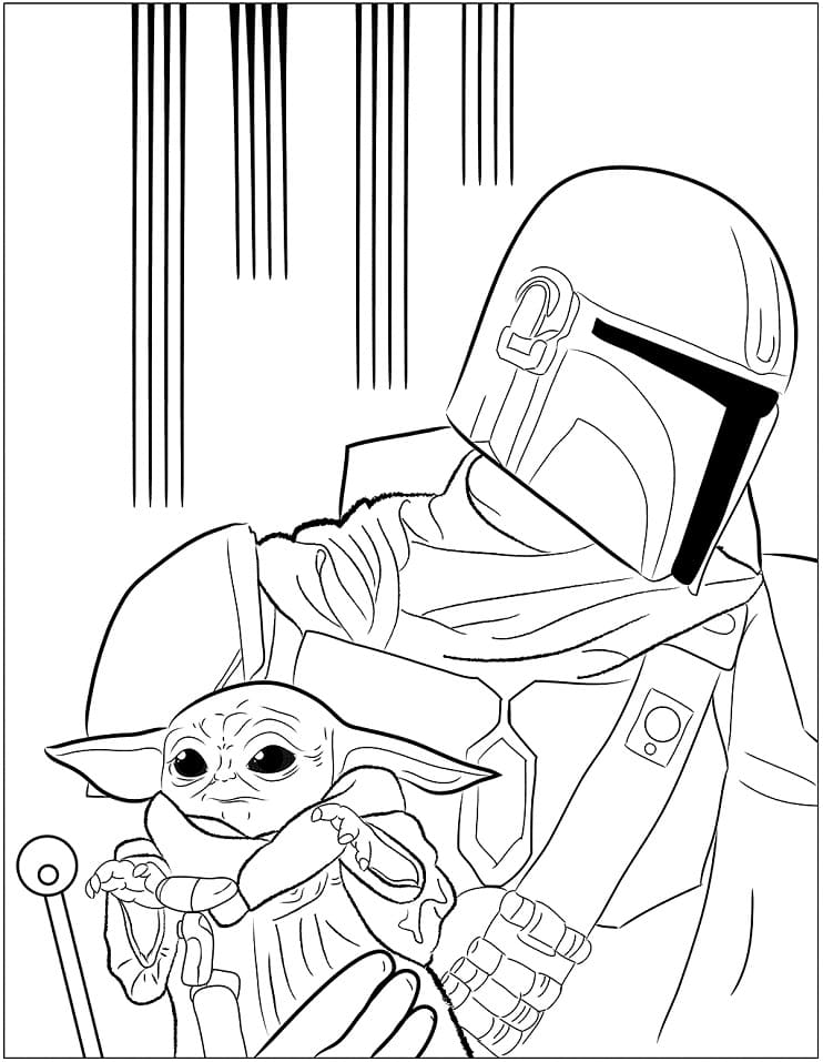 157+ Playful Baby Yoda Coloring Pages Printable