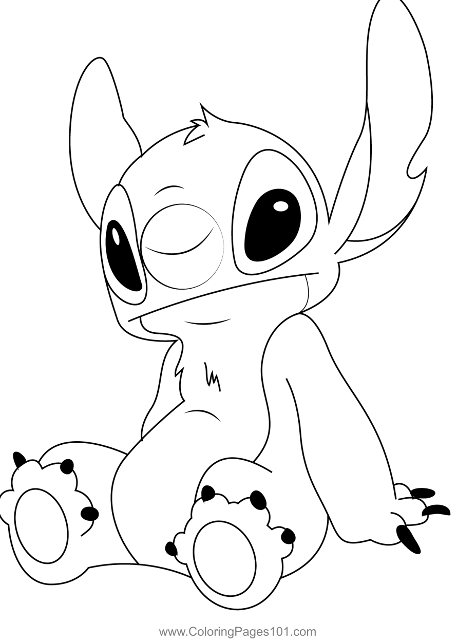 143+ Cheerful Stitch Sleeping Coloring Pages Printable