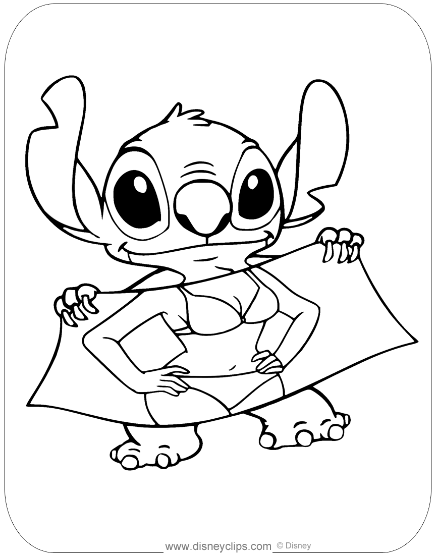 199+ Lovely Stitch Surfing Coloring Pages Printable