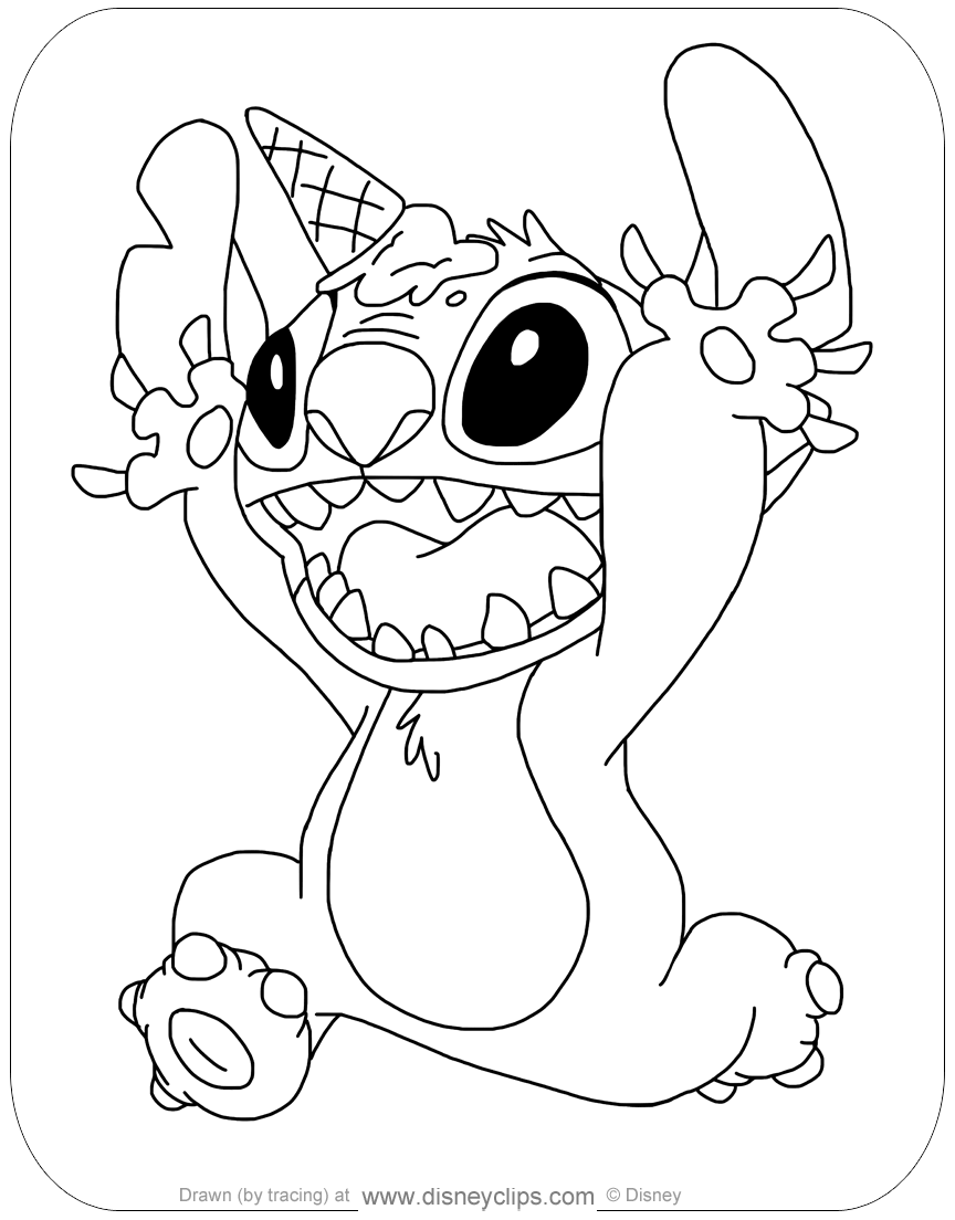 114+ Lovely Stitch Surfing Coloring Pages Printable