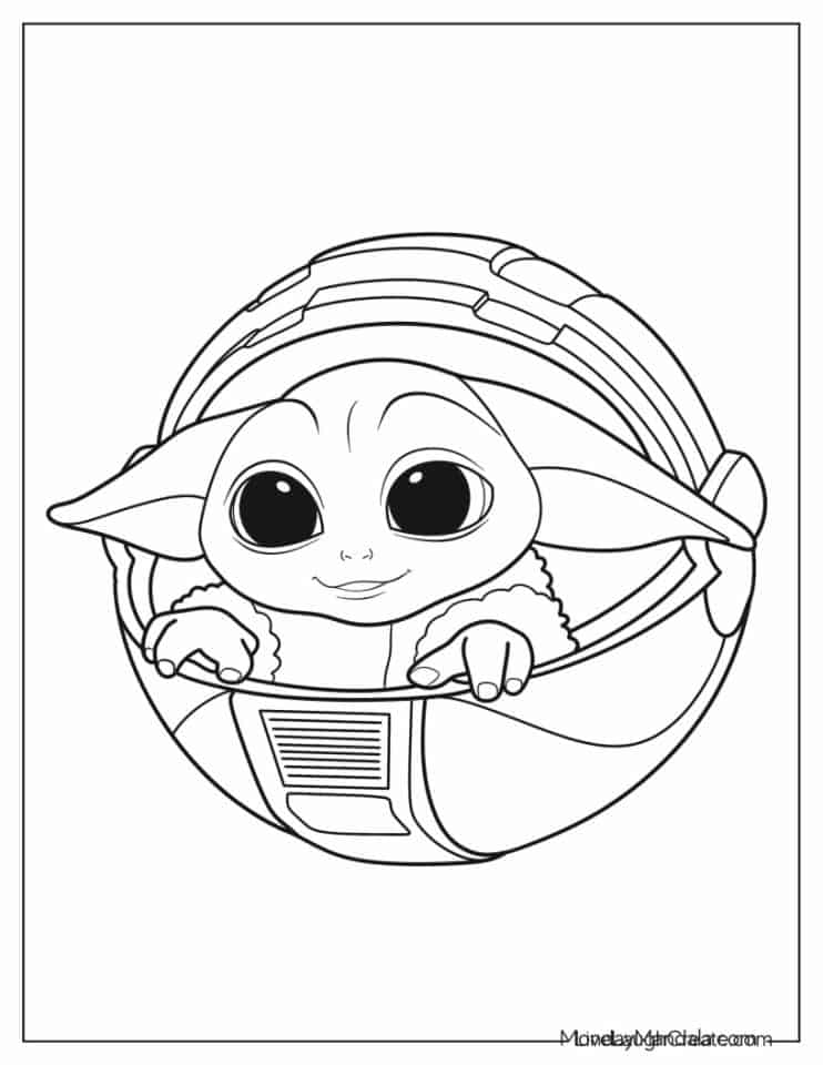 58+ Inspiring Baby Yoda Coloring Pages Printable