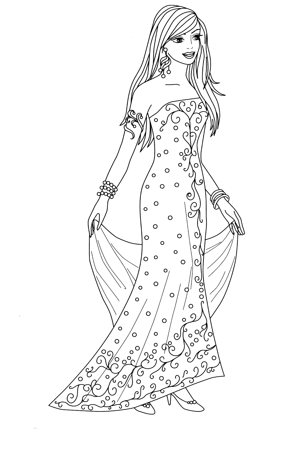 1+ Simple Coloring Page Fashion Princess Printable