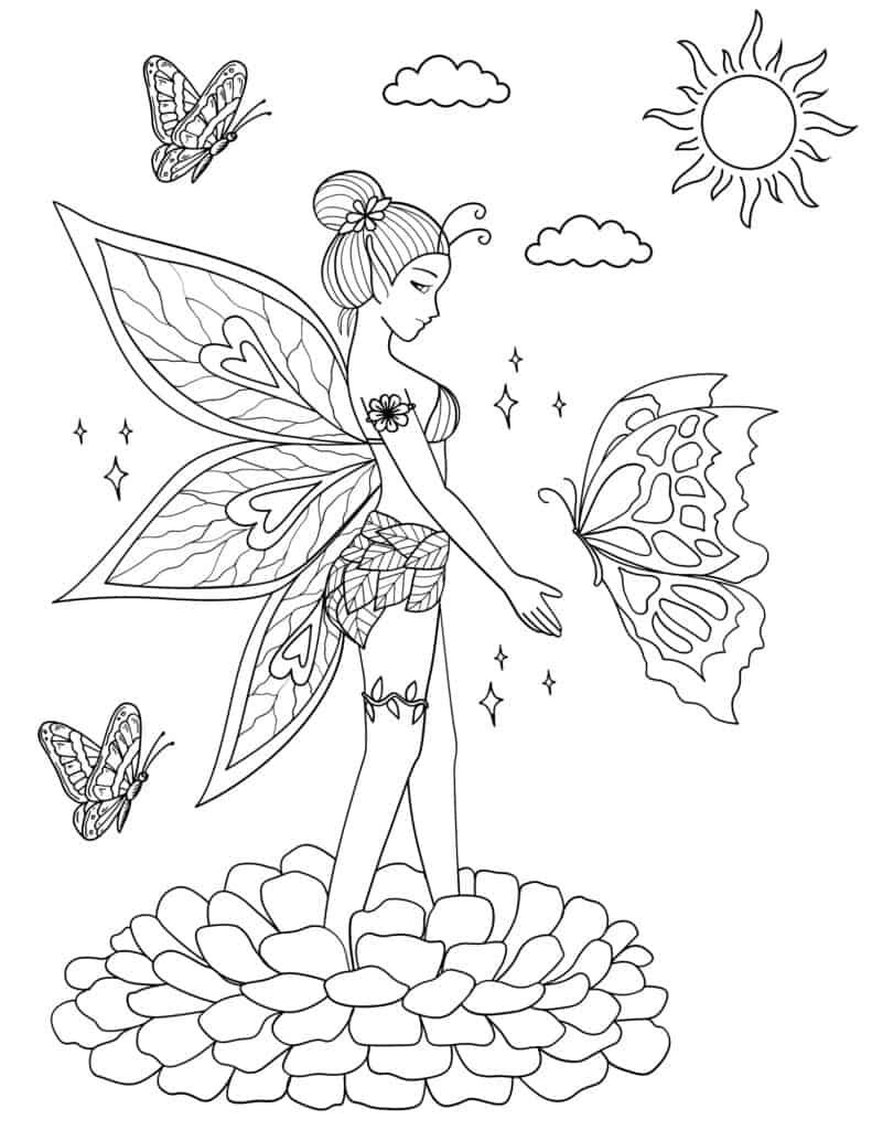 40+ Creative Fairy Coloring Pages Easy