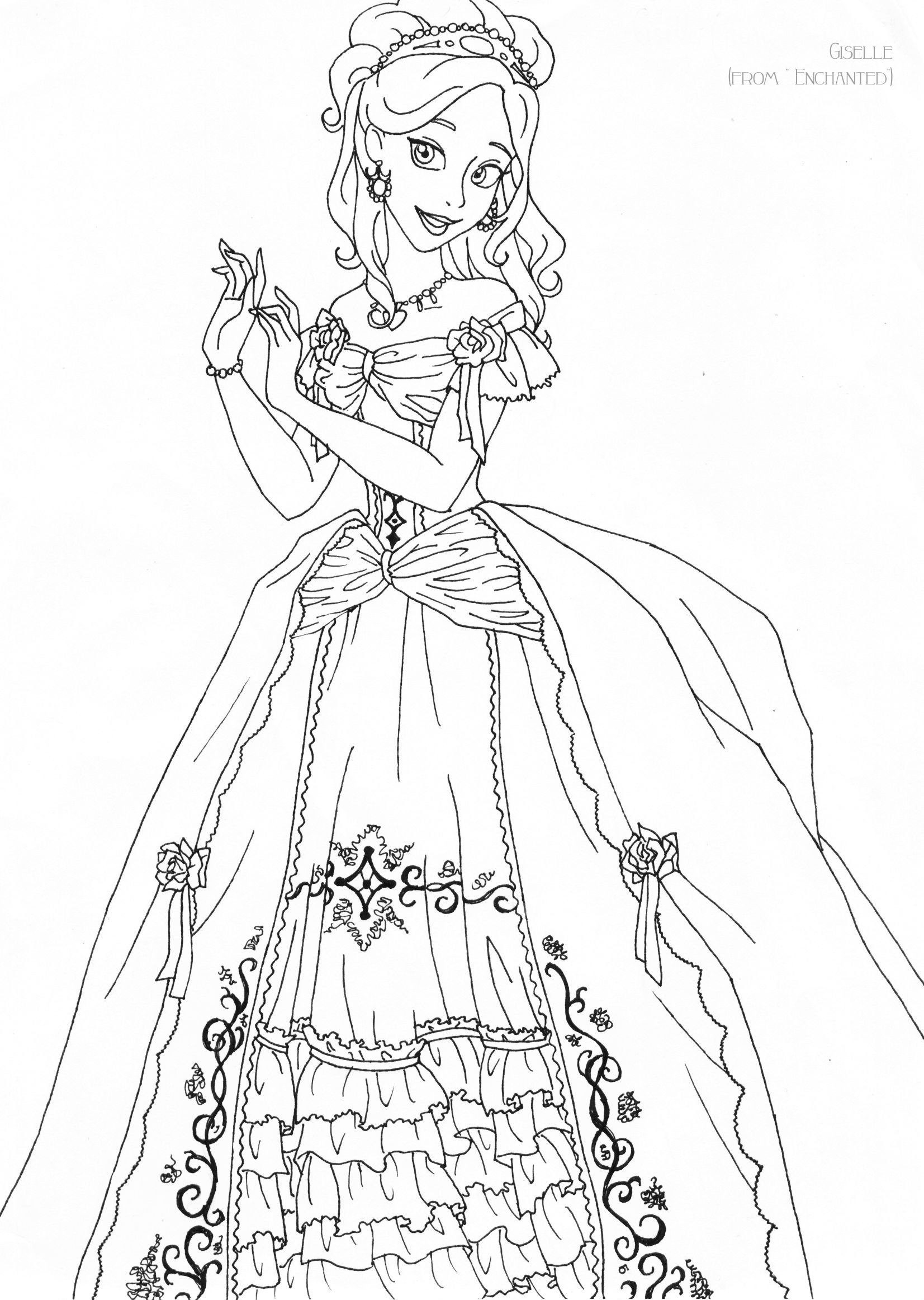 11+ Downloadable Coloring Page Fashion Princess Printable