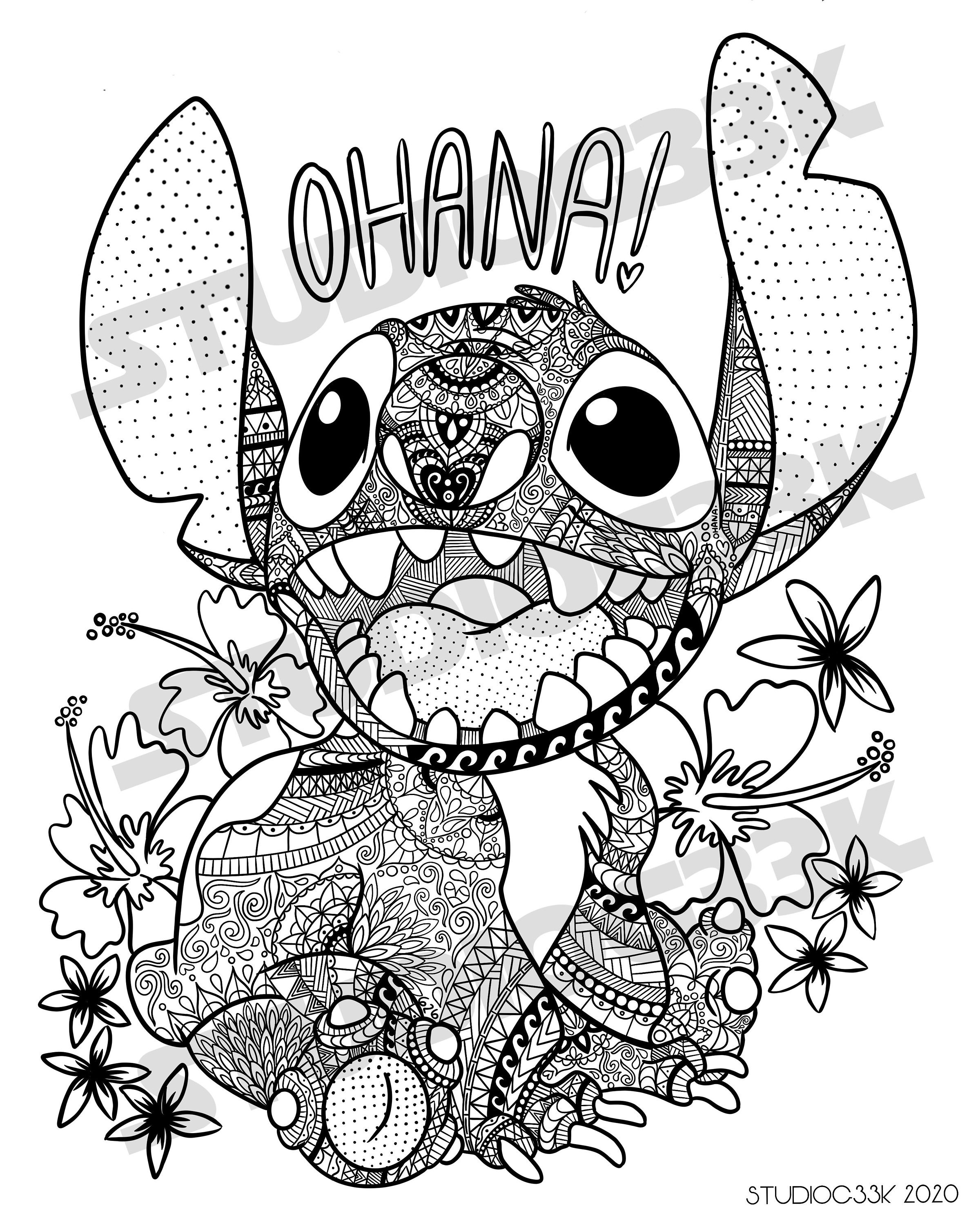 educational stitch aloha coloring pages printable jpg