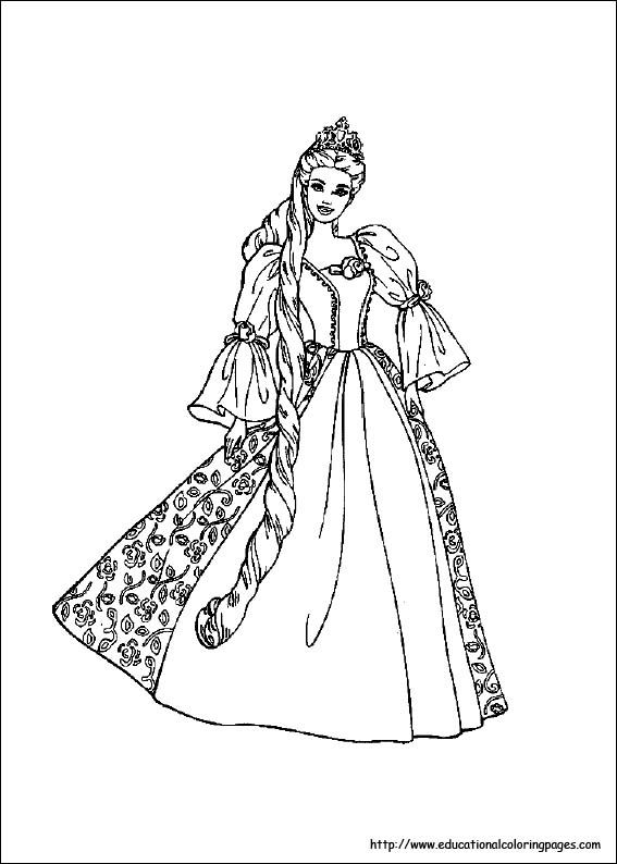 18+ Free Barbie Rapunzel Coloring Pages Printable