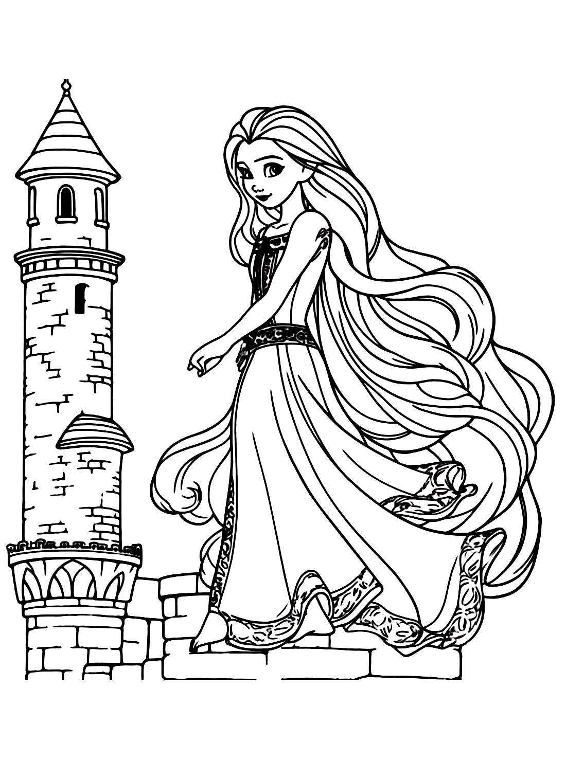 trendy barbie rapunzel coloring pages printable jpg