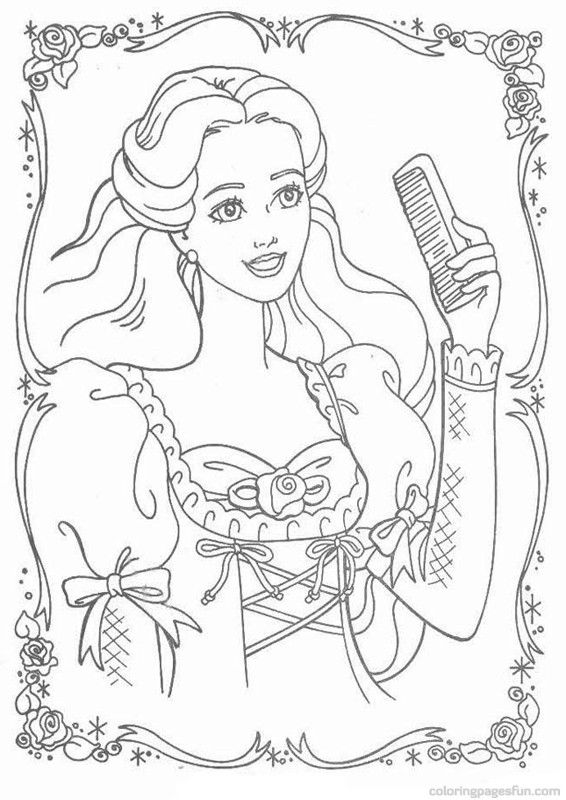 cheerful barbie rapunzel coloring pages printable jpg