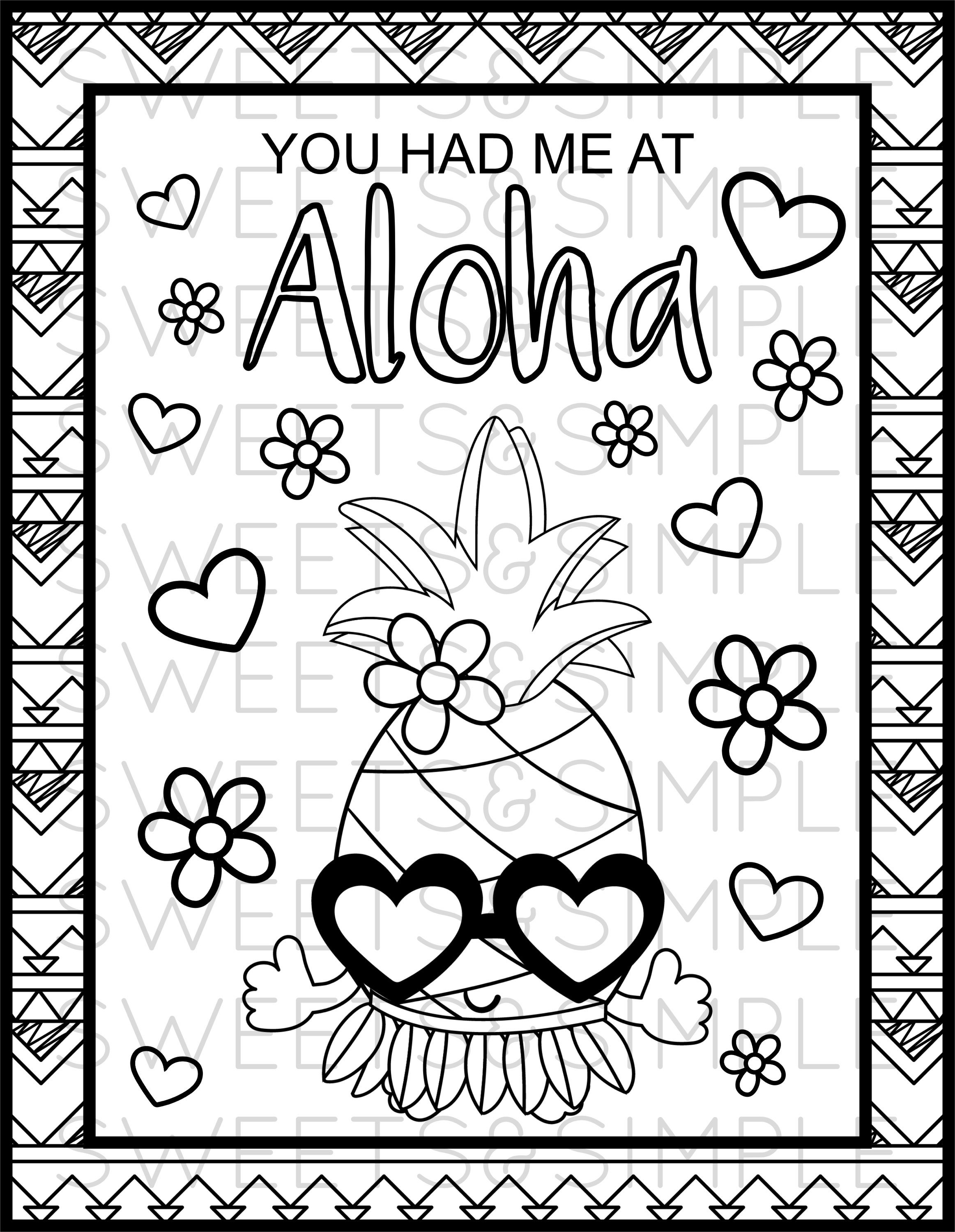 28+ Cute Stitch Aloha Coloring Pages Printable