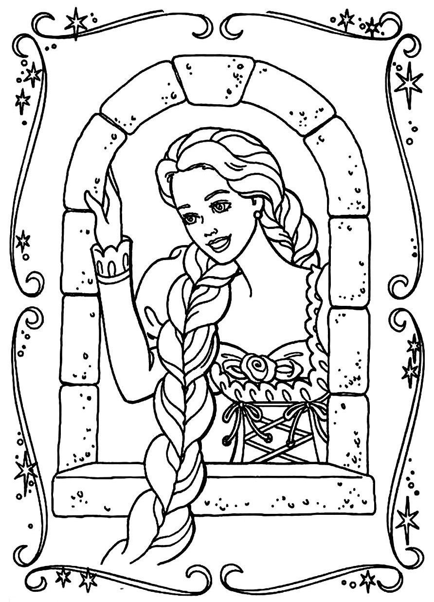 30+ Unique Barbie Rapunzel Coloring Pages Printable