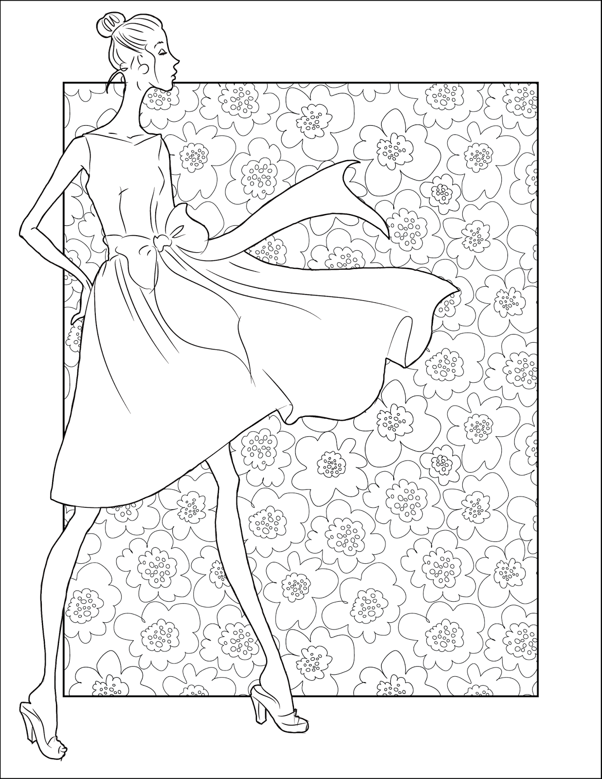 unique coloring page fashion princess printable jpg