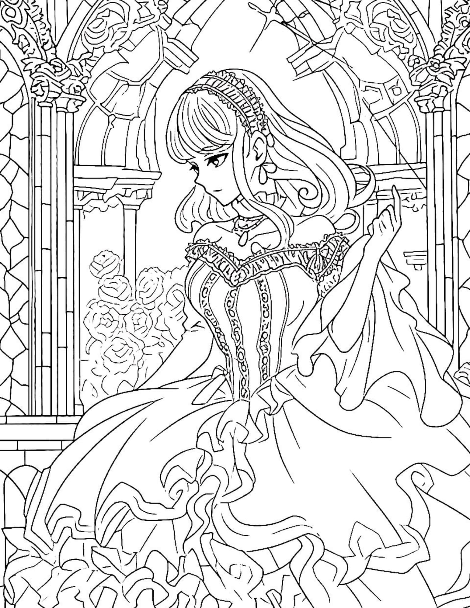 35+ Aesthetic Coloring Page Fashion Princess Printable