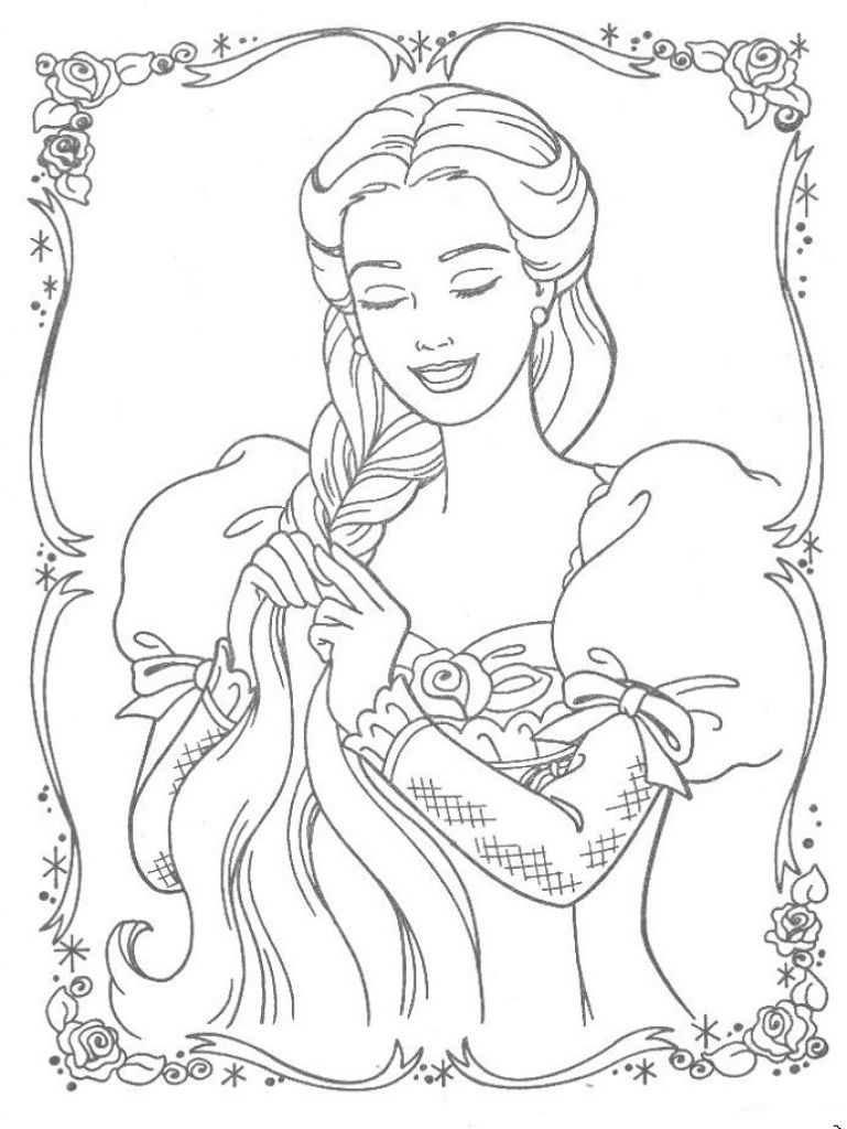 39+ Whimsical Barbie Rapunzel Coloring Pages Printable