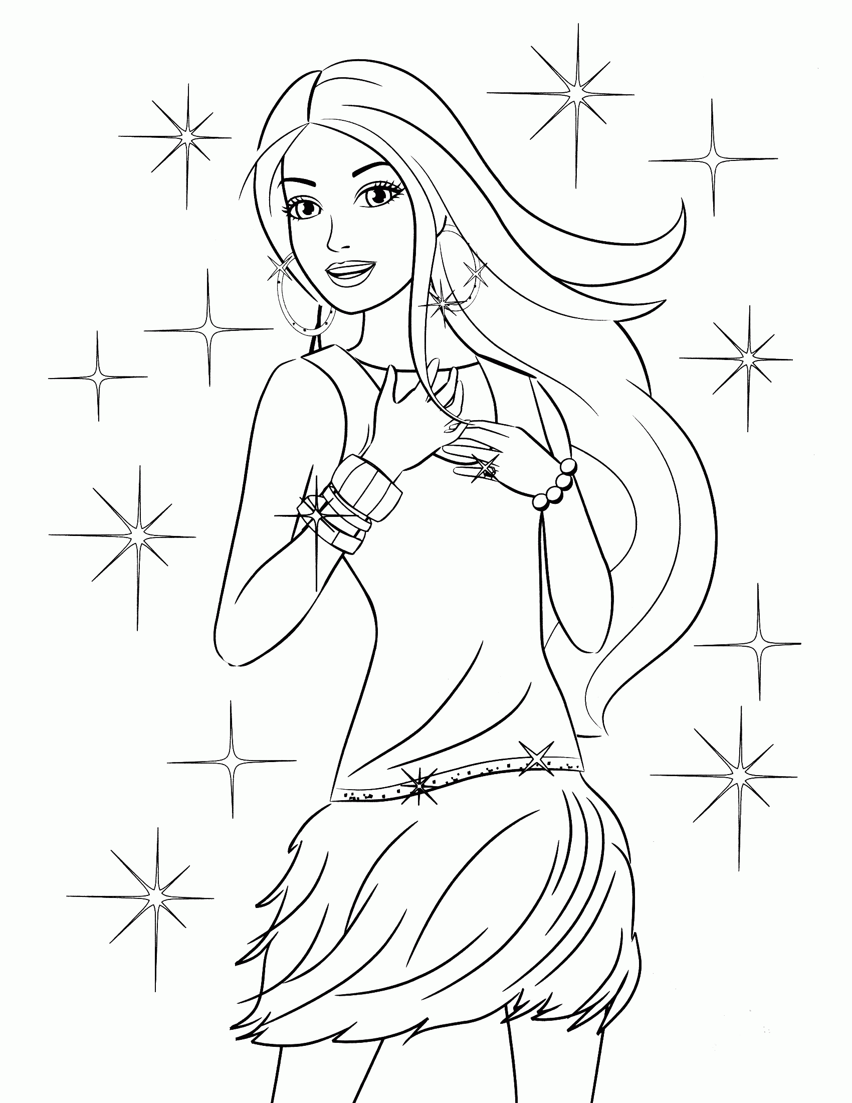 4+ Downloadable Coloring Page Fashion Princess Printable