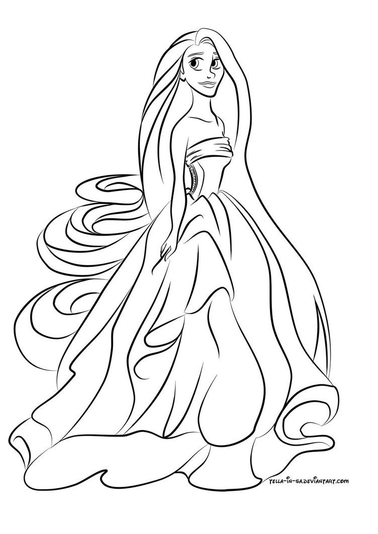 4+ Easy Barbie Rapunzel Coloring Pages Printable