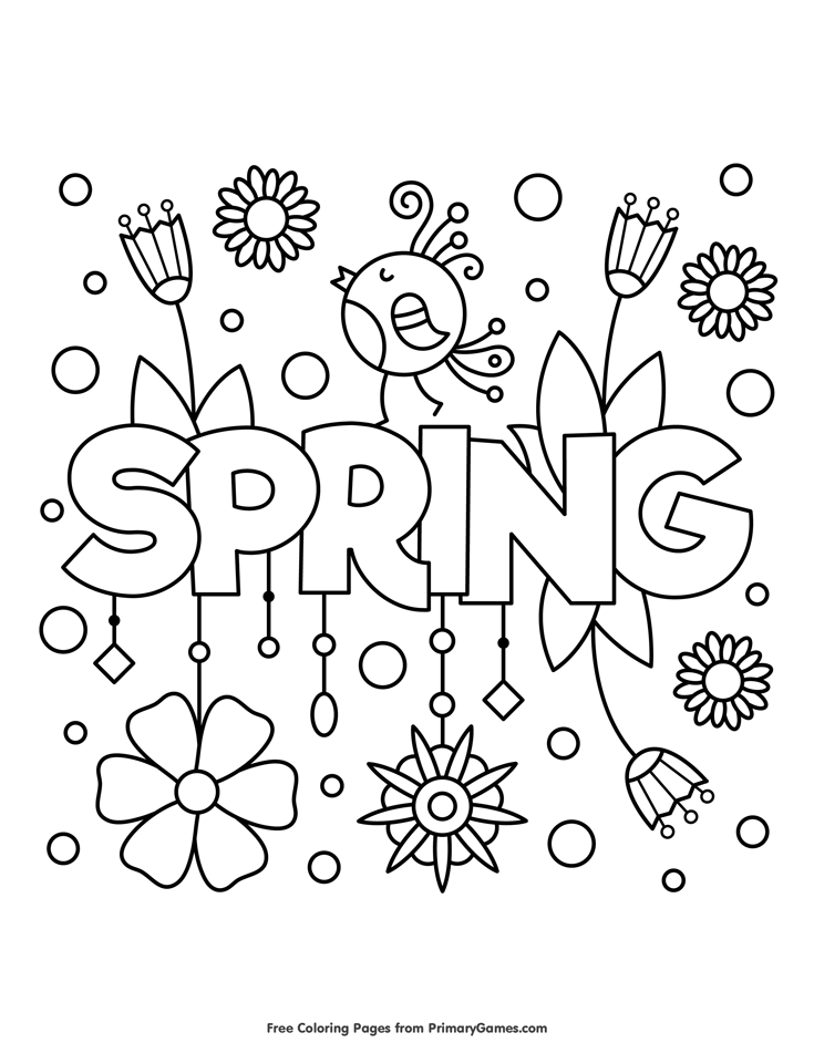 49+ Trendy Spring Coloring Pages for Kids and Adult