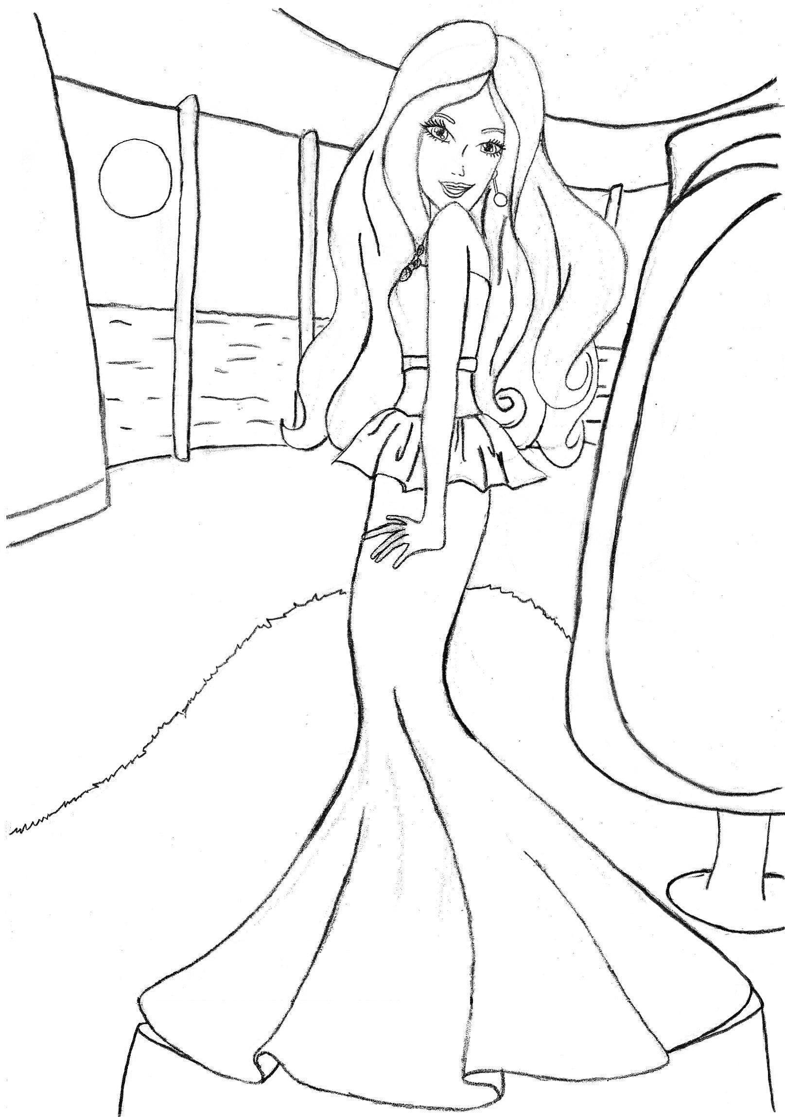 entertaining coloring page fashion princess printable jpg