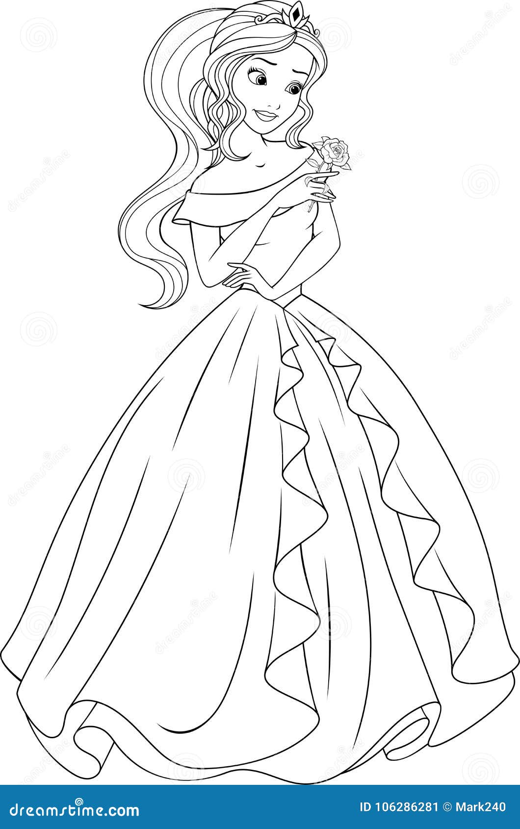 whimsical coloring page fashion princess printable jpg