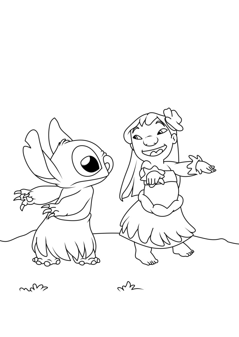 adorable stitch aloha coloring pages printable jpg