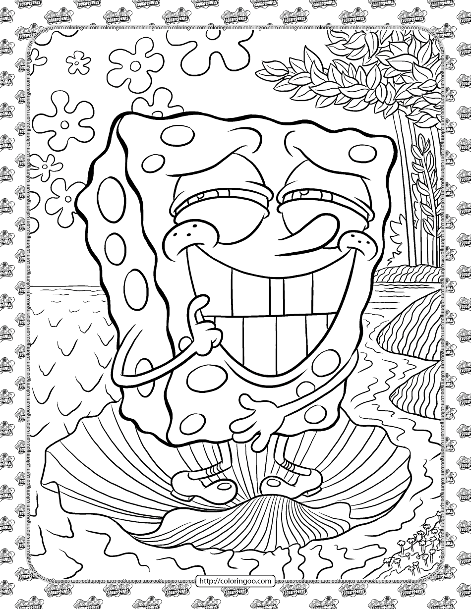 50+ Happy Spongebob Coloring Pages Free Printable