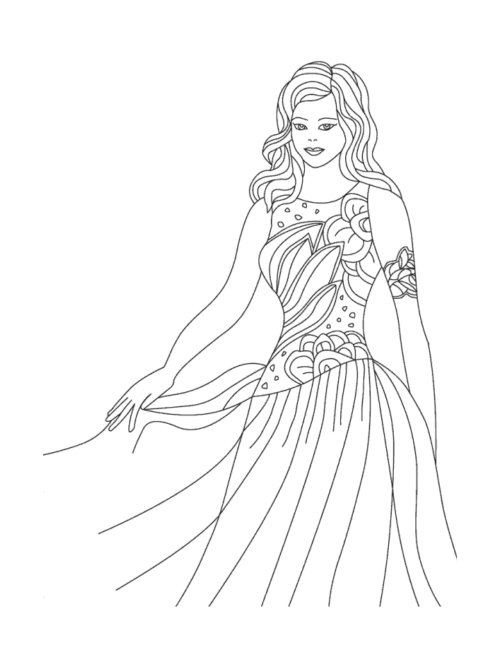 65+ Whimsical Coloring Page Fashion Princess Printable