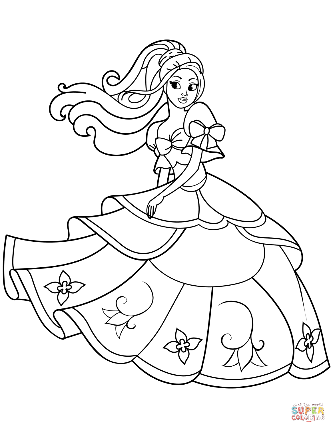 cute coloring page fashion princess printable jpg