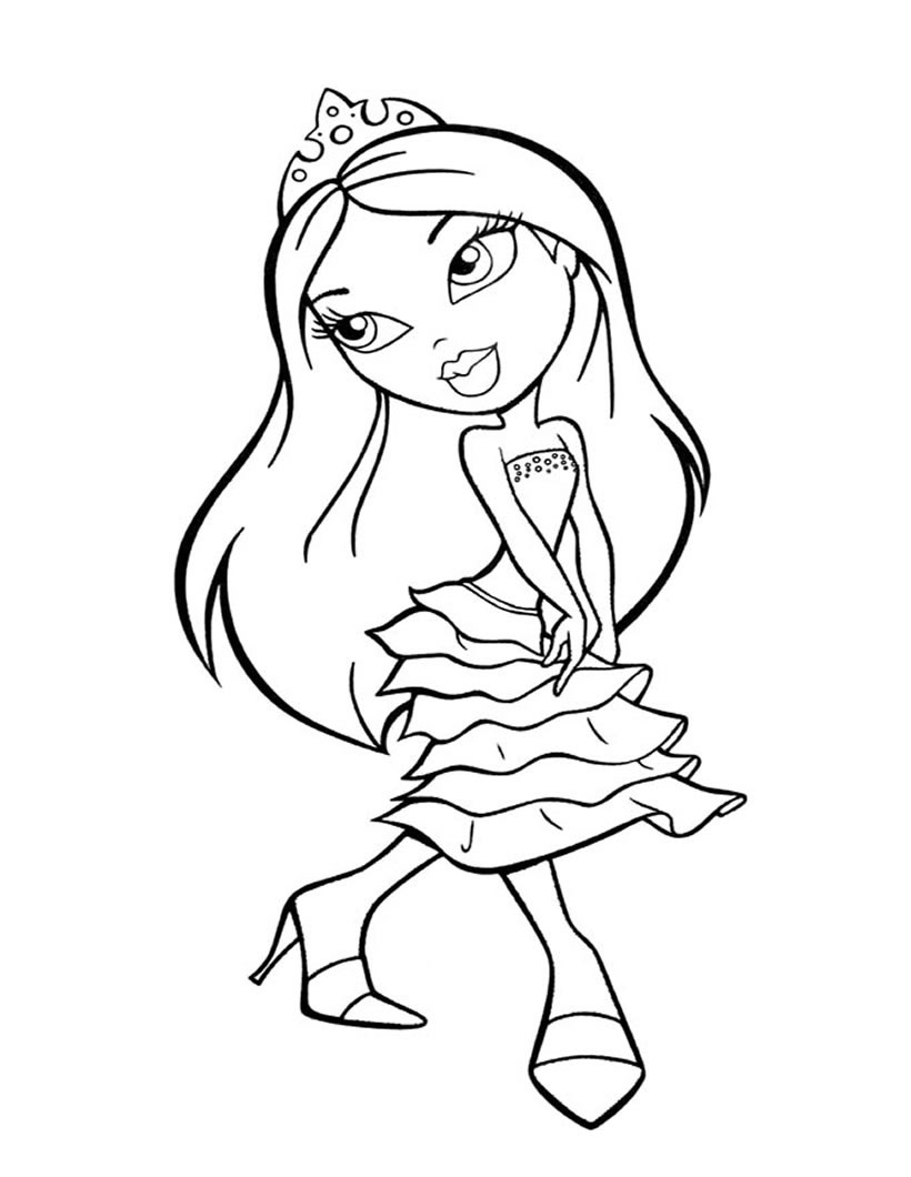 73+ Free Coloring Page Fashion Princess Printable