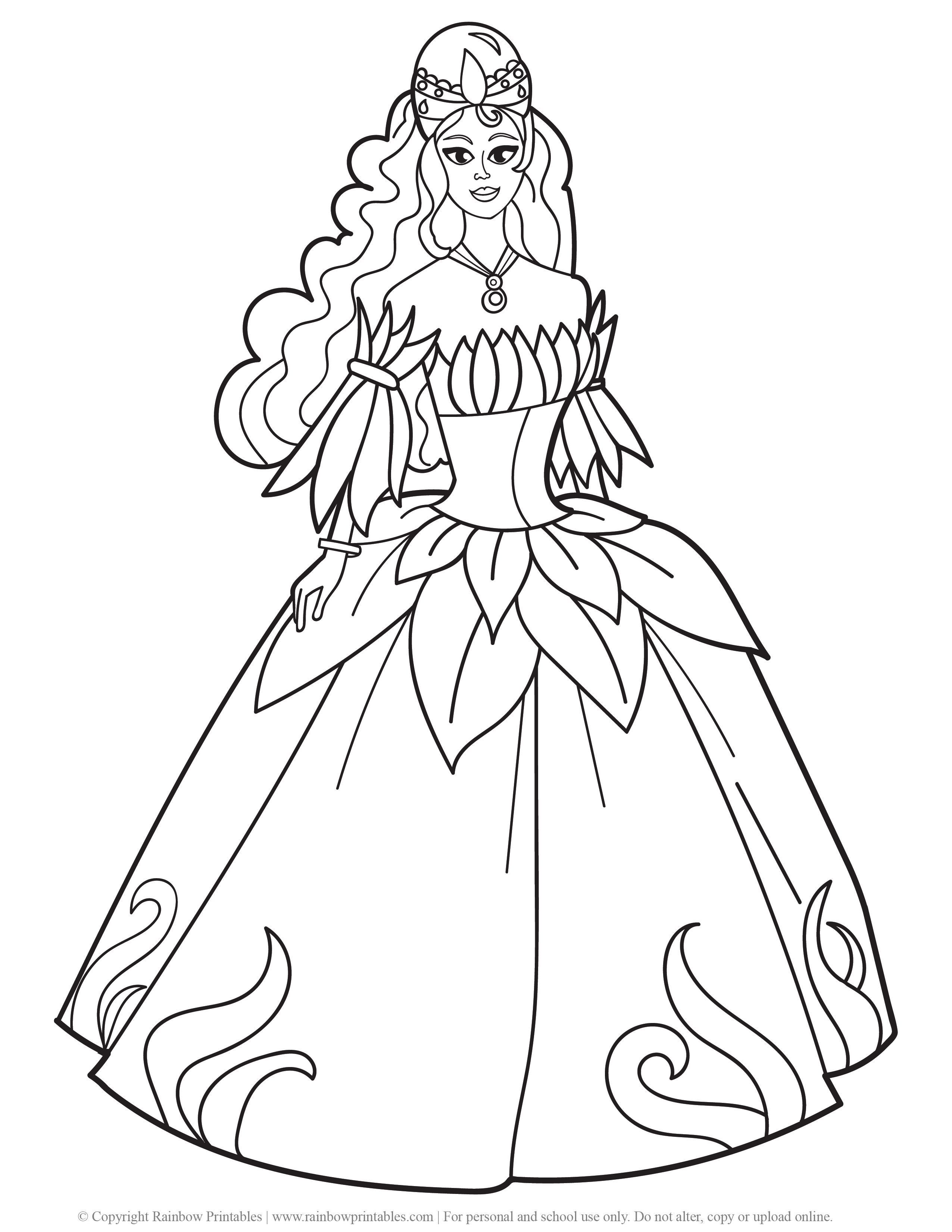 73+ Simple Coloring Page Fashion Princess Printable