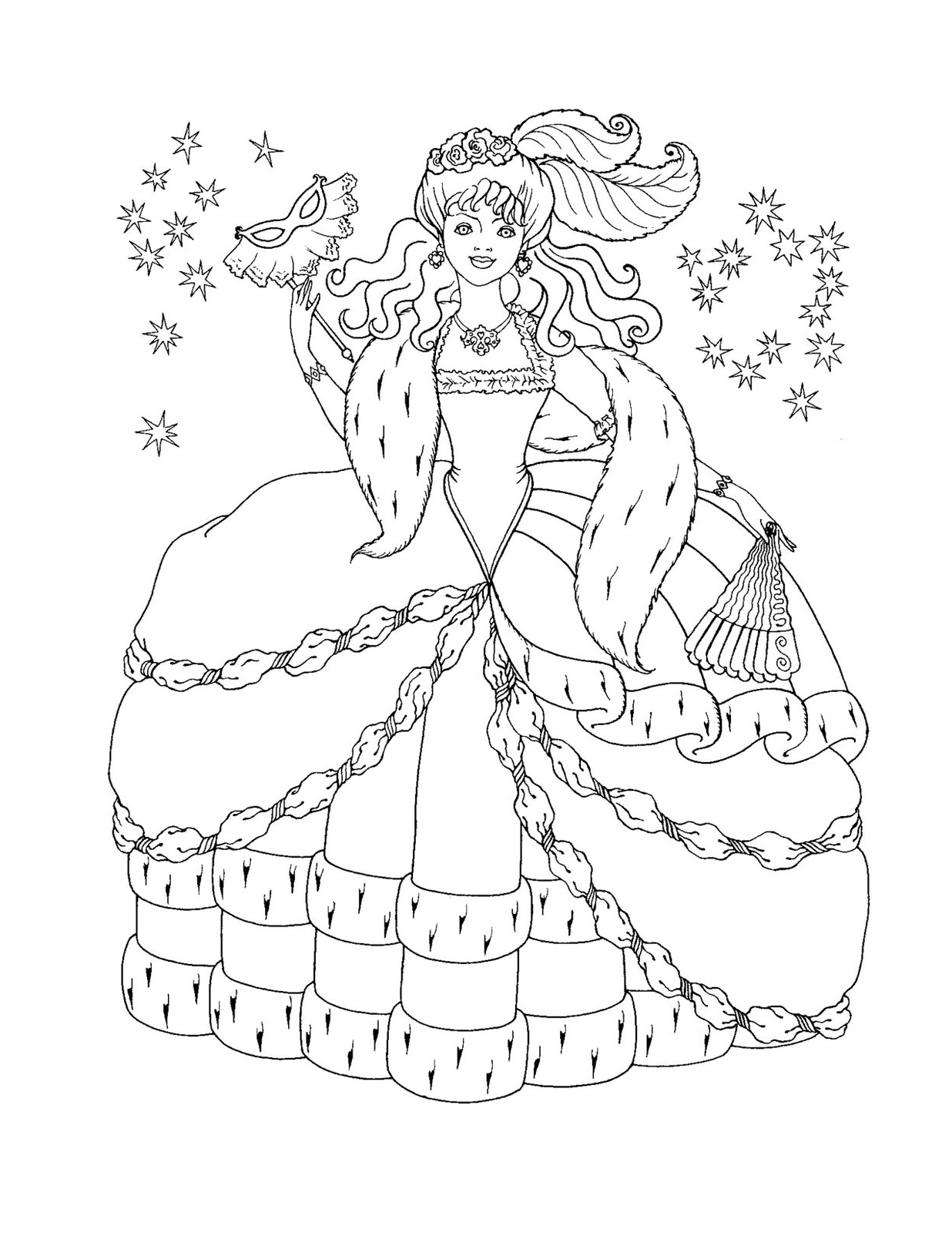 79+ Downloadable Coloring Page Fashion Princess Printable