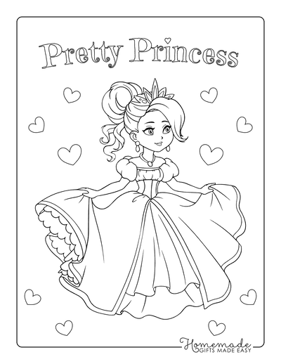 80+ Cute Coloring Page Fashion Princess Printable