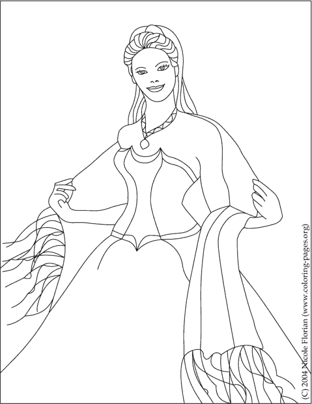 happy coloring page fashion princess printable jpg